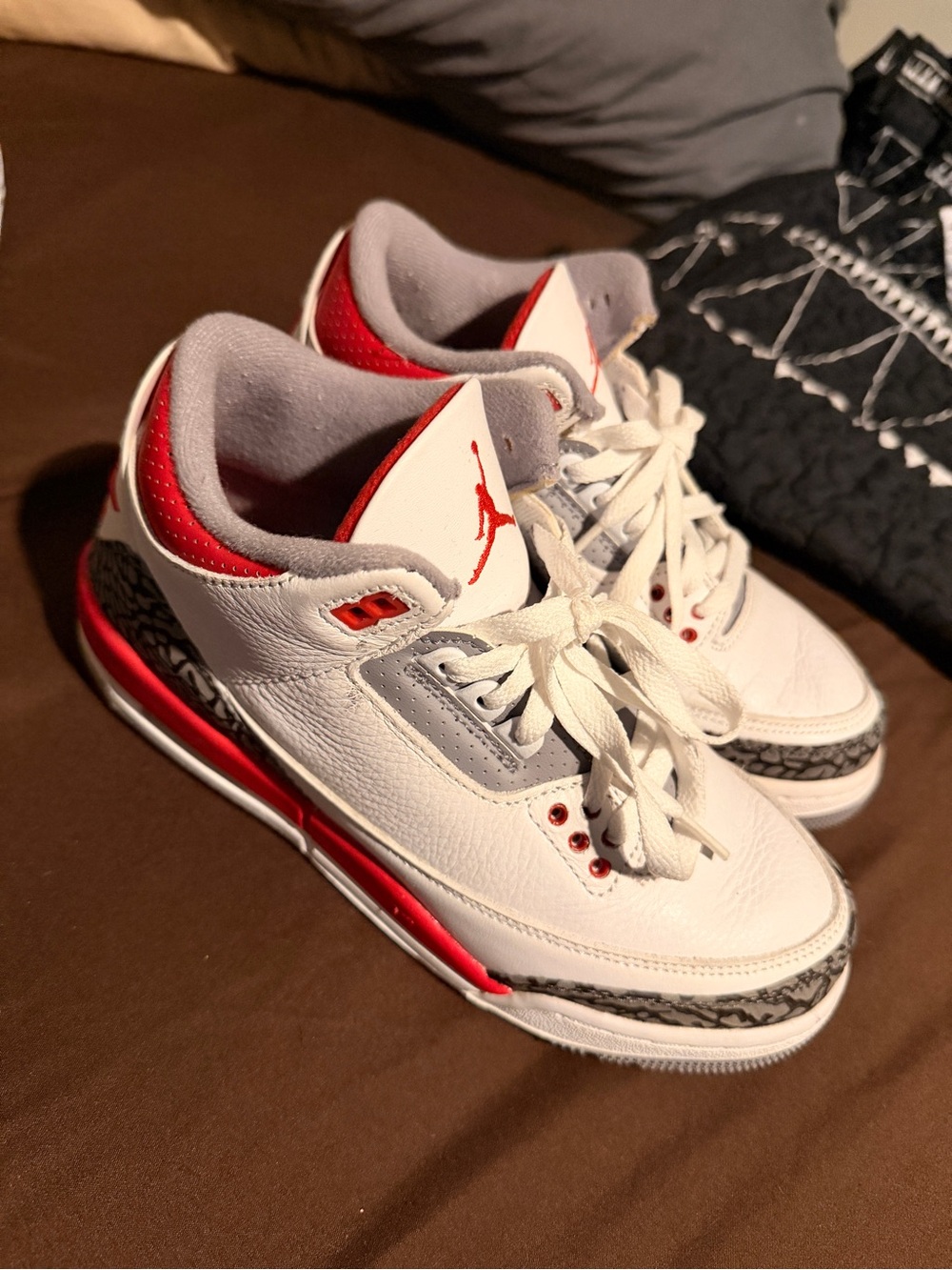 Jordan Kids' White/Red Sneakers with Elephant Print Accents